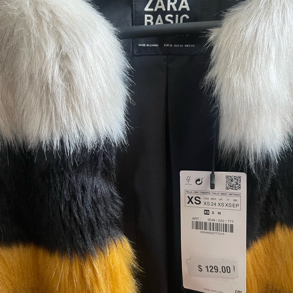 Zara Basic Faux Fur Jacket - Picture 2 of 6